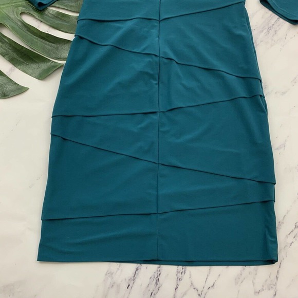 WHBM White House Black Market Instantly Slimming Sheath Dress Size 8 Teal - Picture 10 of 10